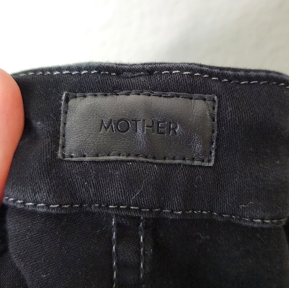 Mother Washed Black High Waisted Looker Frayed Ankle Jeans 27 - Picture 4 of 8